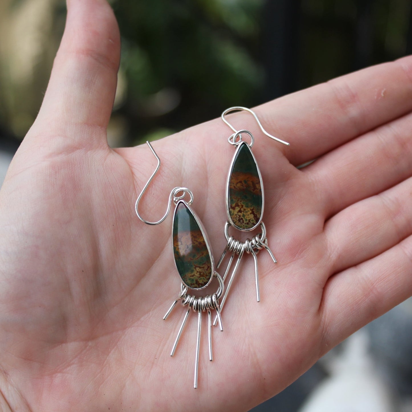 mookaite jasper sunburst earrings