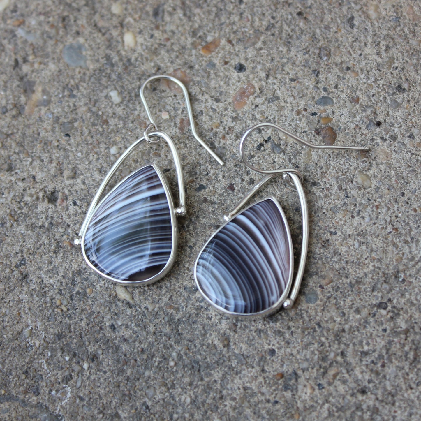 botswana agate droplet earrings