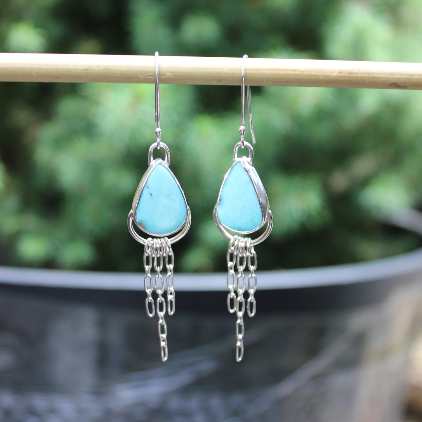 hubei turquoise chain earrings