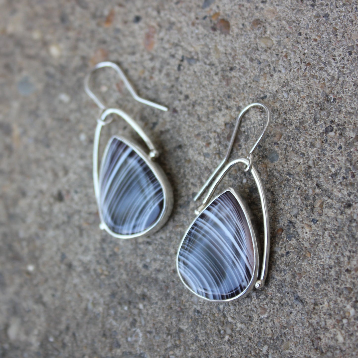 botswana agate droplet earrings