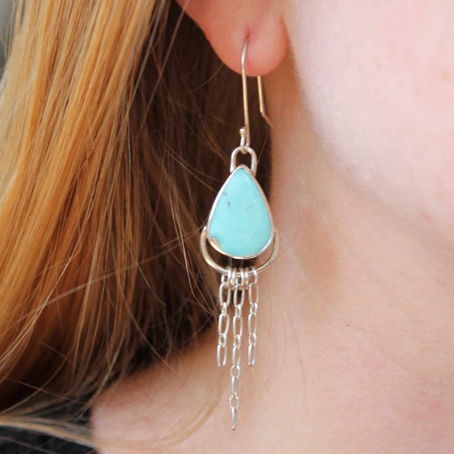 hubei turquoise chain earrings