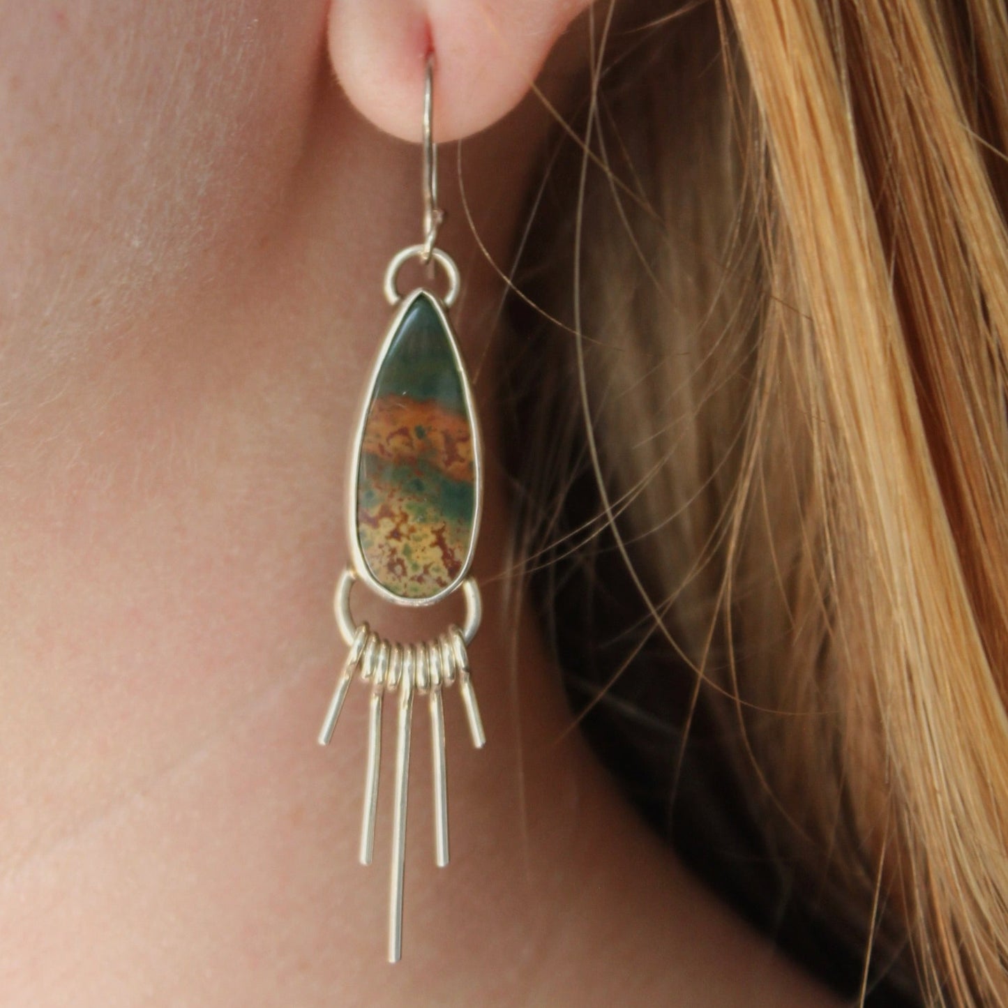 mookaite jasper sunburst earrings