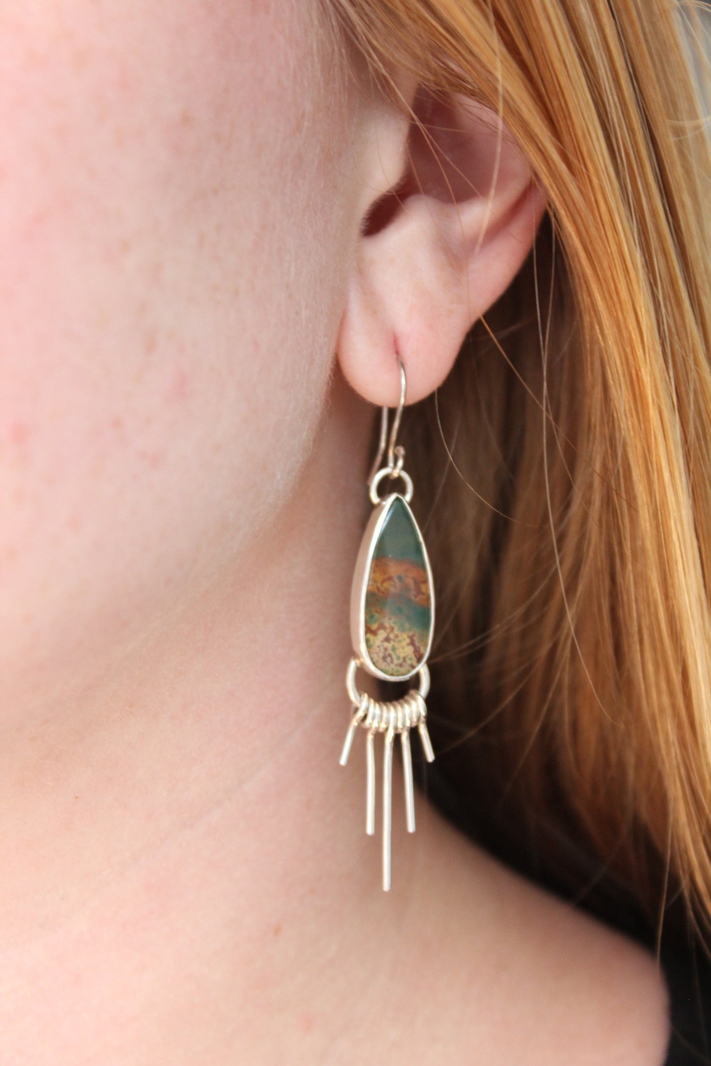 mookaite jasper sunburst earrings